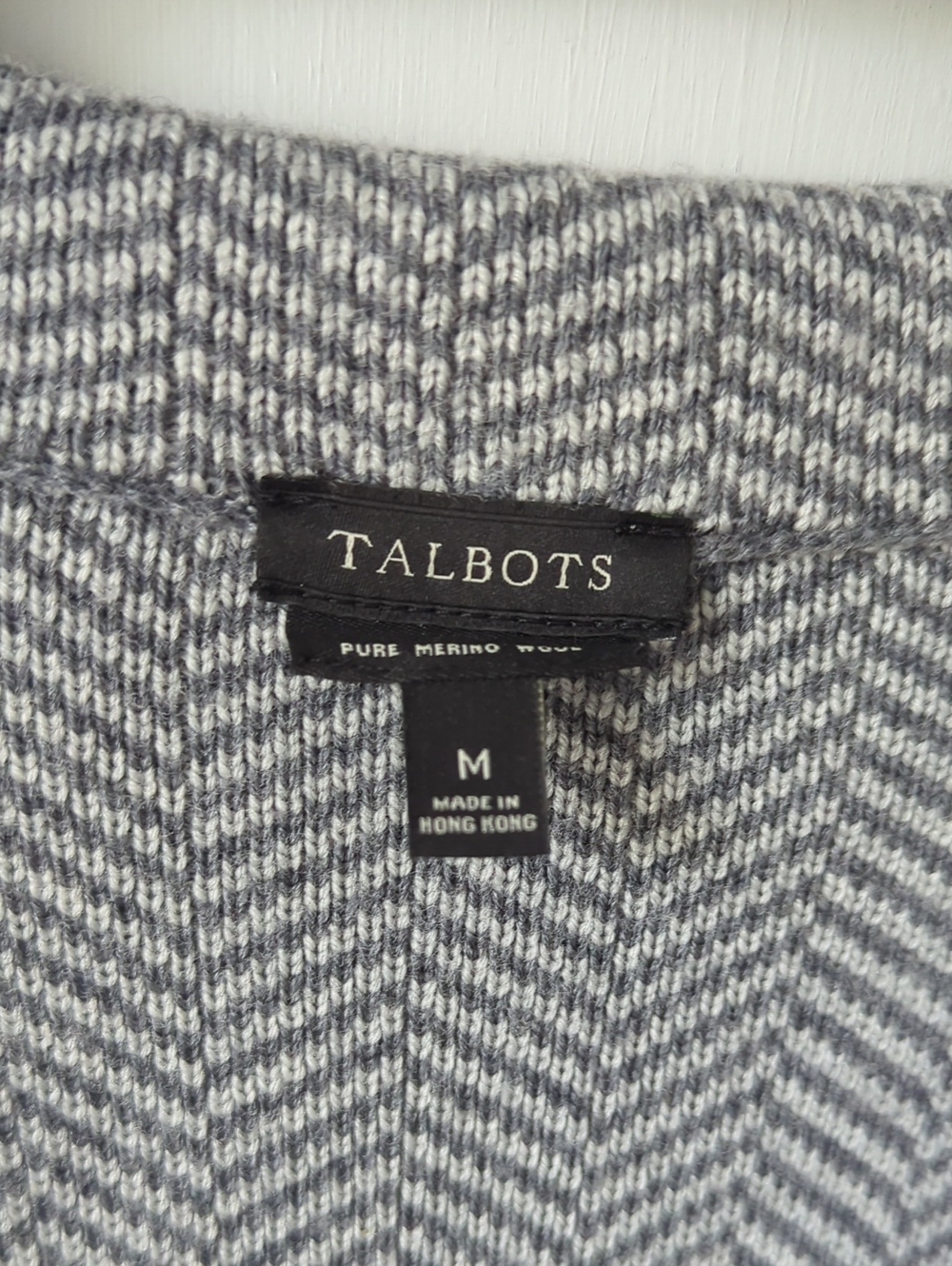 Talbots Herringbone Merino Wool Sweater Jacket Size Medium - Picture 6 of 10